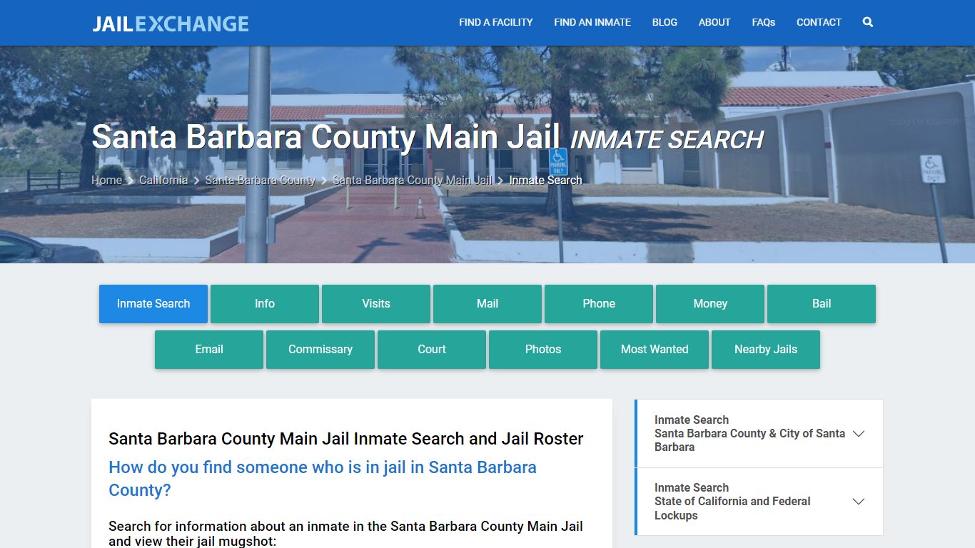 Santa Barbara County Main Jail Inmate Search