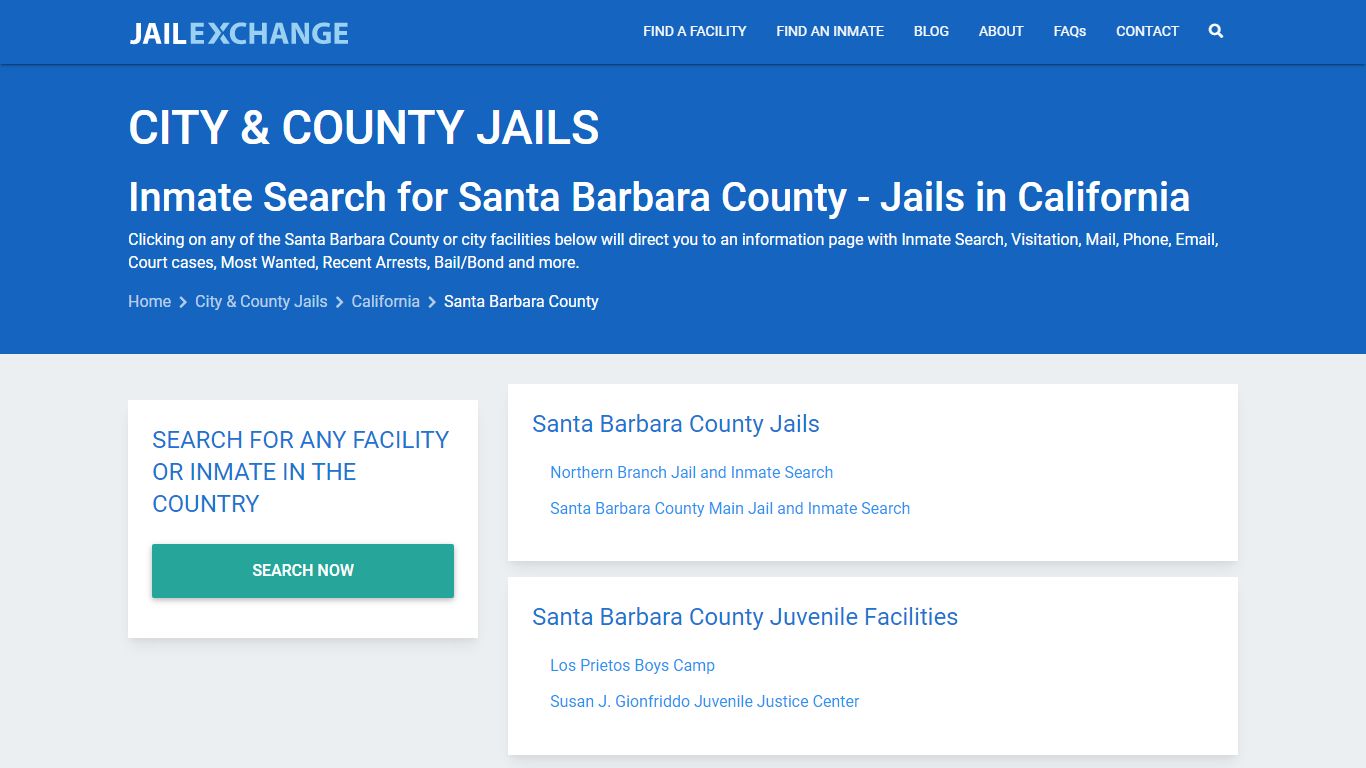 Inmate Search for Santa Barbara County - Jails in California